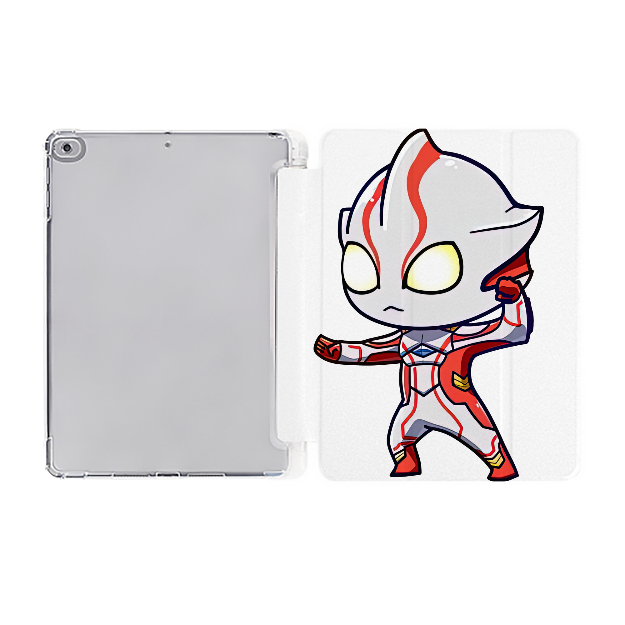 （画像用） ウルトラマン Ultraman IPad ケース ペン収納付き 三つ折りスタンド PUレザー×シリコン 対応機種9.5/10.5/10.9インチ